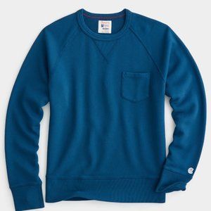 Todd Snyder SUN-FADED MIDWEIGHT POCKET SWEATSHIRT IN DARK TEAL $138